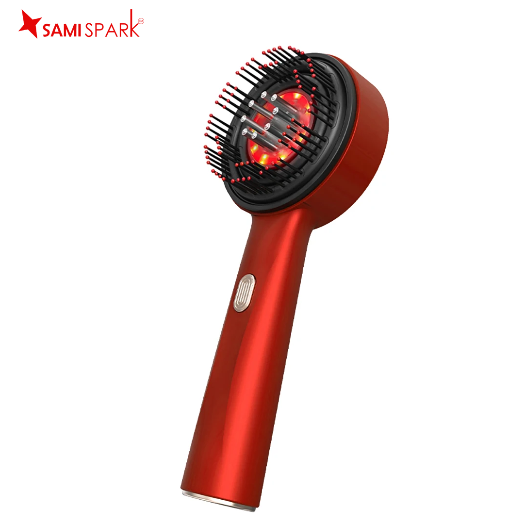 Electric Vibration Massage Comb with Red Light Therapy